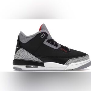 Nike Air Jordan 3 Retro (GS)      Kids Shoes Size 6.5 Y Black and Gray